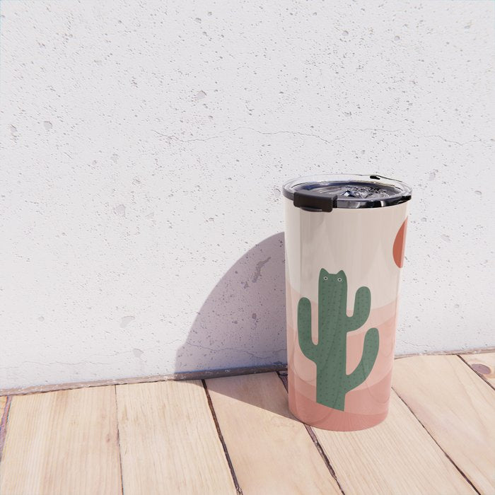 Cat Landscape 84: Cat-tus Travel Mug Gallery Image 4