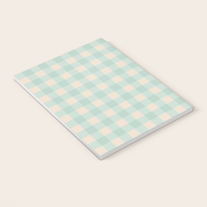Retro Green Blue Gingham Notebook Gallery Image 3