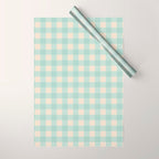Retro Green Blue Gingham Wrapping Paper Gallery Image 1
