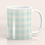 Retro Green Blue Gingham Coffee Mug Gallery Image 1