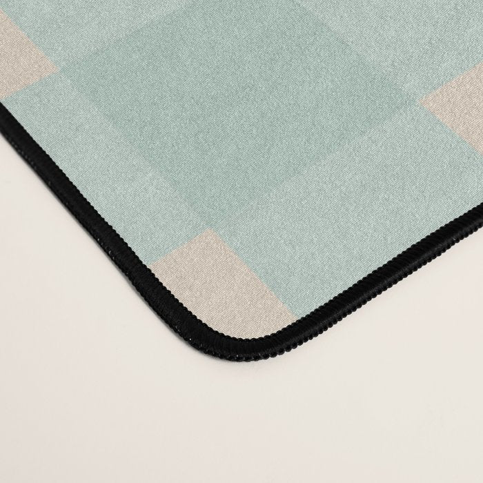 Retro Green Blue Gingham Desk Mat Gallery Image 4