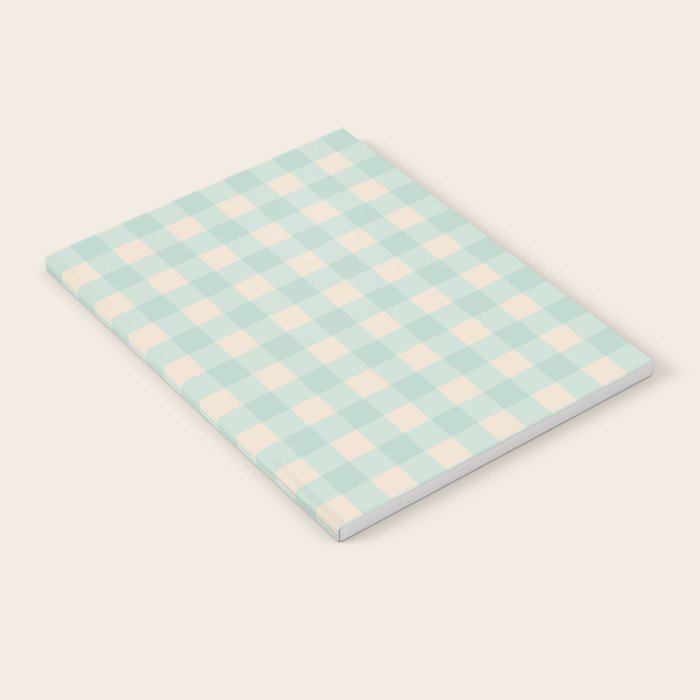 Retro Green Blue Gingham Notebook Gallery Image 1