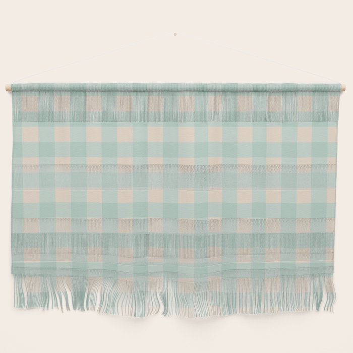 Retro Green Blue Gingham Wall Hanging Gallery Image 1