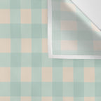 Retro Green Blue Gingham Wall Tapestry Gallery Image 3