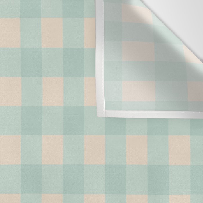 Retro Green Blue Gingham Wall Tapestry Gallery Image 3
