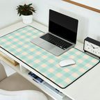 Retro Green Blue Gingham Desk Mat Gallery Image 2