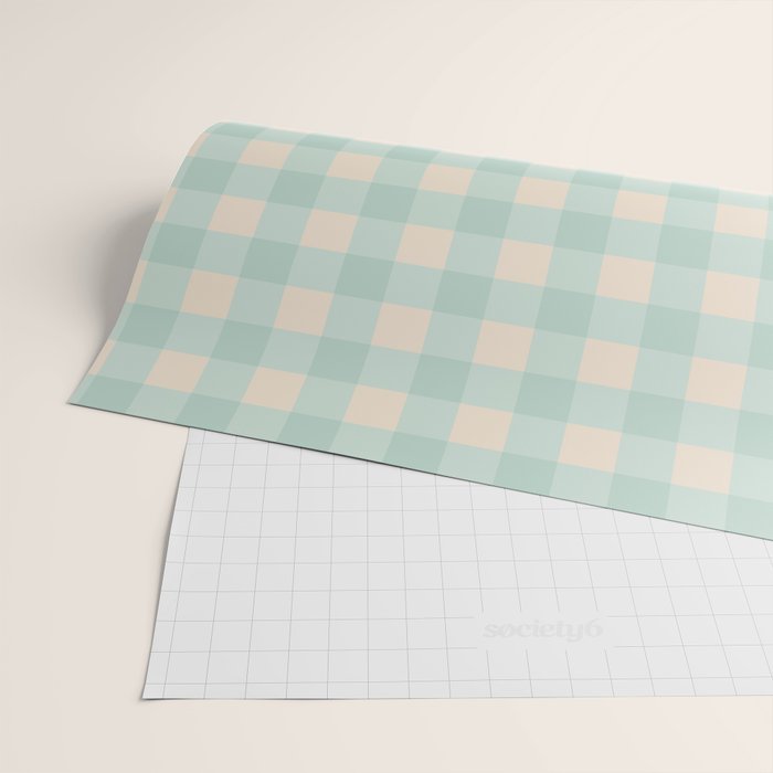 Retro Green Blue Gingham Wrapping Paper Gallery Image 2