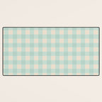 Retro Green Blue Gingham Desk Mat Gallery Image 3