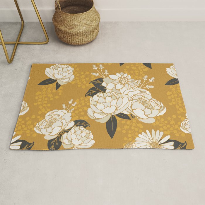 Glam Florals - Gold Rug Gallery Image 1