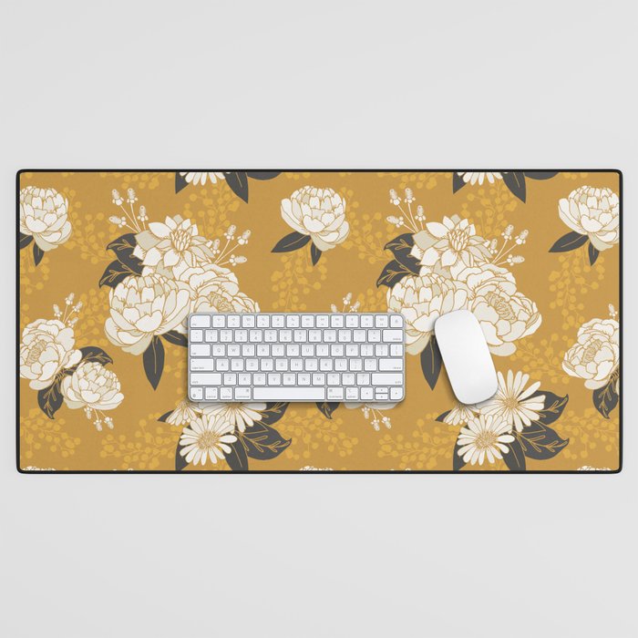 Glam Florals - Gold Desk Mat Gallery Image 1