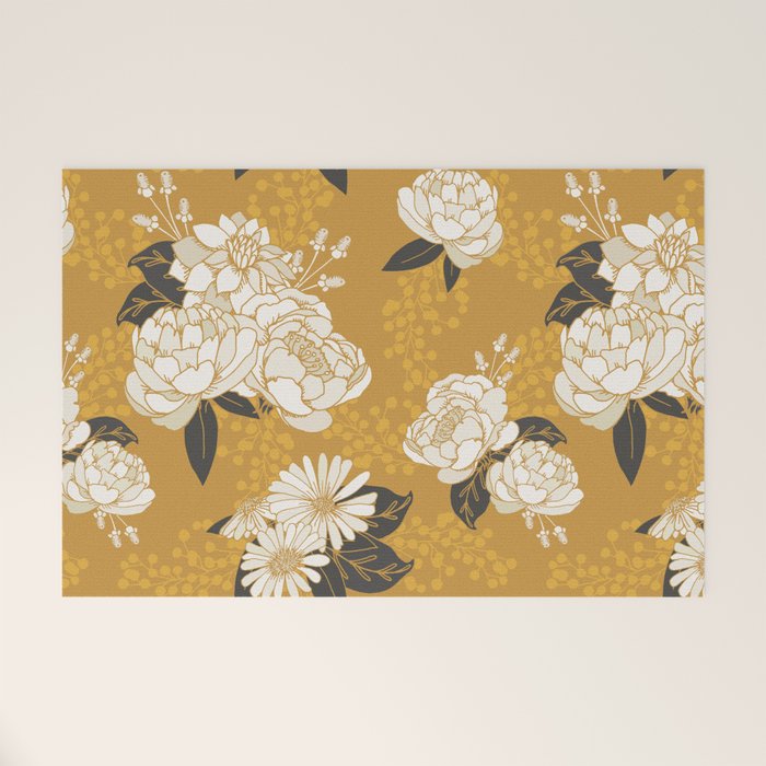 Glam Florals - Gold Welcome Mat Gallery Image 1