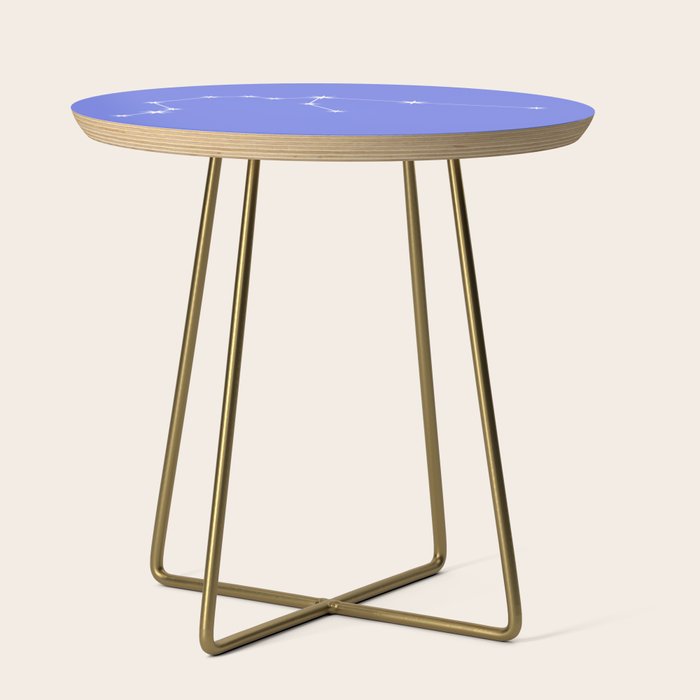 Aquarius Zodiac Star Constellation Line Art Periwinkle Purple Side Table Gallery Image 1