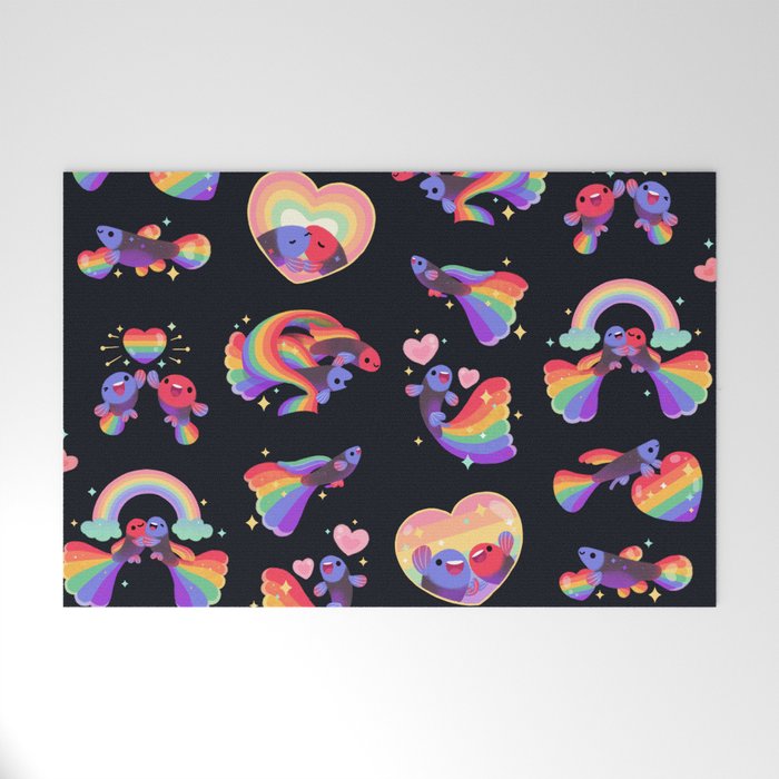 Rainbow guppy 3 Welcome Mat Gallery Image 1
