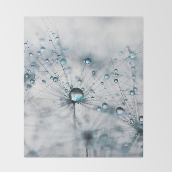 Dandelion Blue - Elegant Flower photography by Ingrid Beddoes Throw Blanket Gallery Image 2