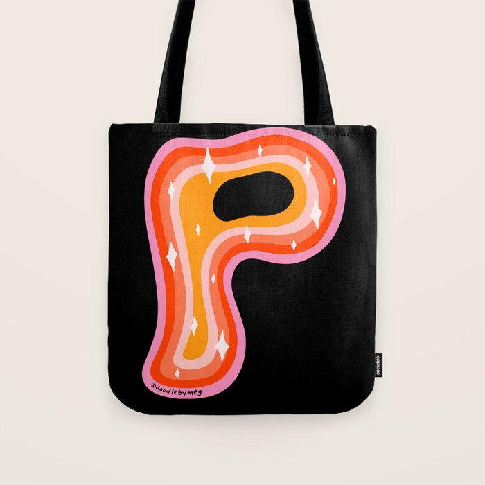 Rainbow P Tote Bag Gallery Image 1