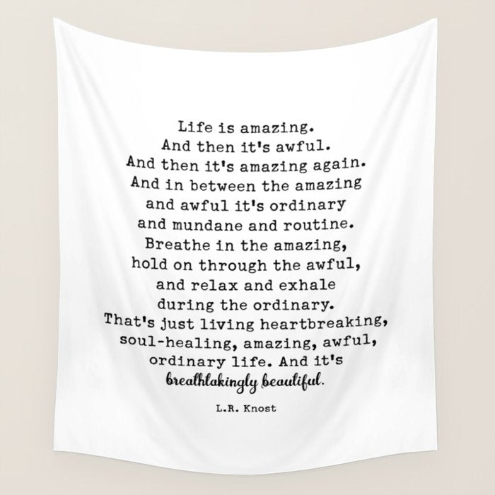 Life Is Amazing. LR Knost Quote Wall Tapestry Gallery Image 4