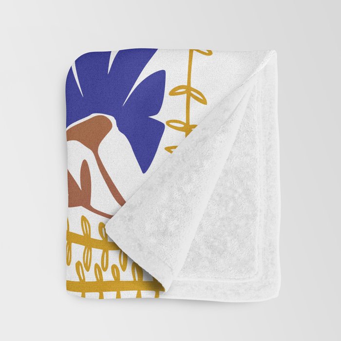 Klimts always blooming good mood bright blue Throw Blanket Gallery Image 3