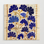 Klimts always blooming good mood bright blue Wood Wall Art Gallery Image 1