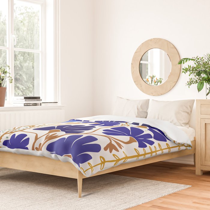 Klimts always blooming good mood bright blue Duvet Cover Gallery Image 2