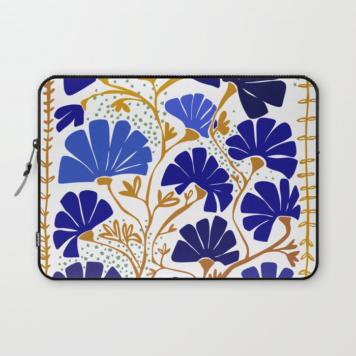 Klimts always blooming good mood bright blue Laptop Sleeve Gallery Image 1