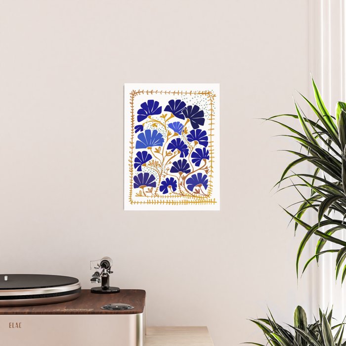 Klimts always blooming good mood bright blue Poster Gallery Image 2