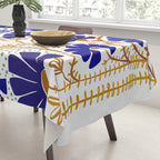 Klimts always blooming good mood bright blue Tablecloth Gallery Image 3