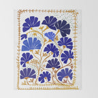 Klimts always blooming good mood bright blue Throw Blanket Gallery Image 2