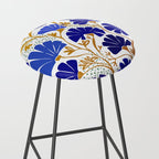 Klimts always blooming good mood bright blue Stool Gallery Image 2
