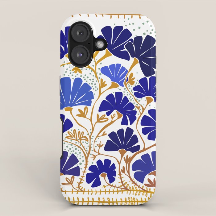 Klimts always blooming good mood bright blue iPhone Case Gallery Image 1