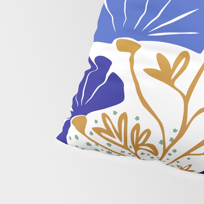Klimts always blooming good mood bright blue Pillow Sham Gallery Image 4