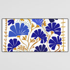 Klimts always blooming good mood bright blue Desk Mat Gallery Image 3