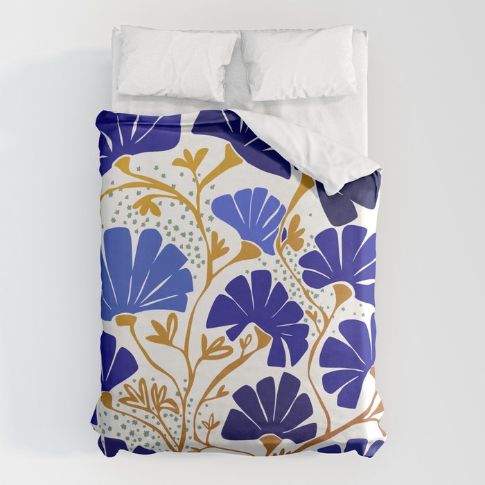 Klimts always blooming good mood bright blue Duvet Cover Gallery Image 6