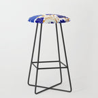 Klimts always blooming good mood bright blue Stool Gallery Image 1