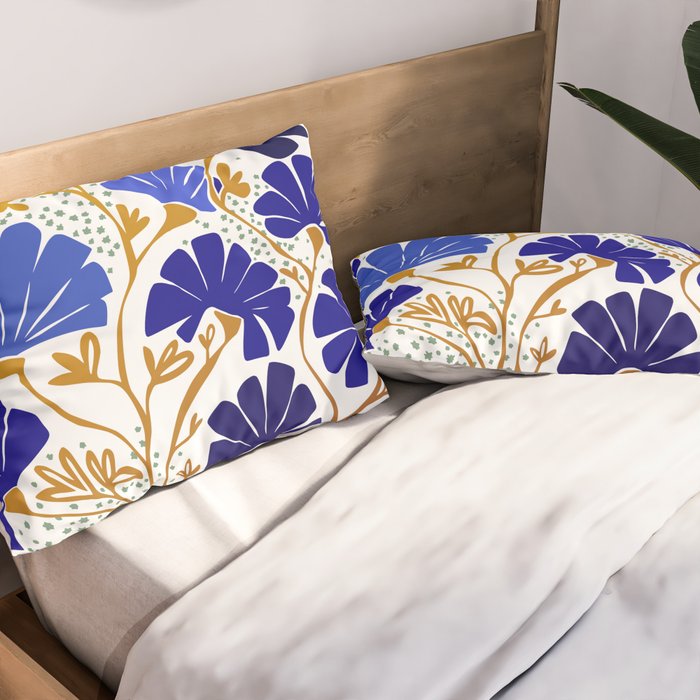 Klimts always blooming good mood bright blue Pillow Sham Gallery Image 2