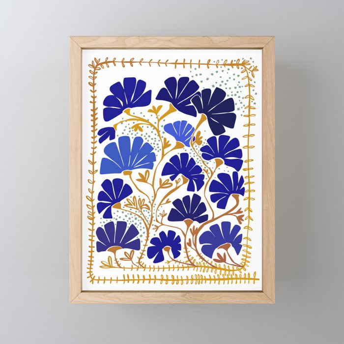 Klimts always blooming good mood bright blue Mini Art Print Gallery Image 1