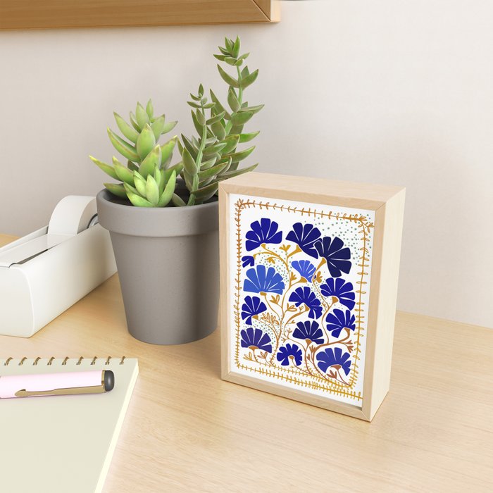 Klimts always blooming good mood bright blue Mini Art Print Gallery Image 2