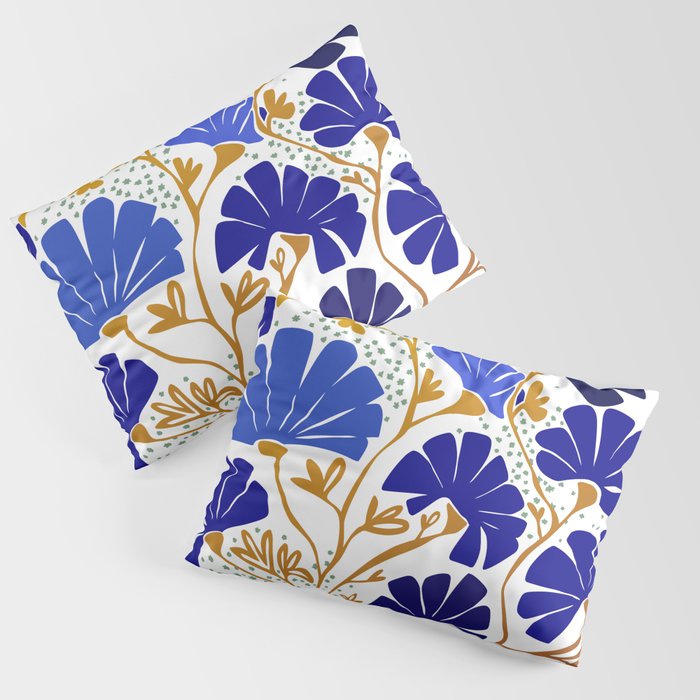 Klimts always blooming good mood bright blue Pillow Sham Gallery Image 1