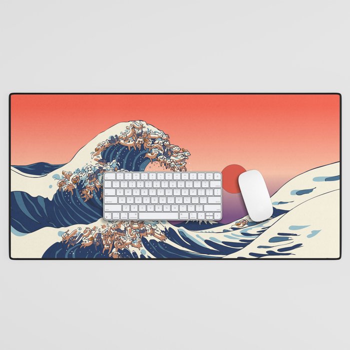 The Great Wave of Dachshunds Desk Mat Gallery Image 1