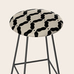 Monochrome Geometric Diamond Pattern Stool Gallery Image 2