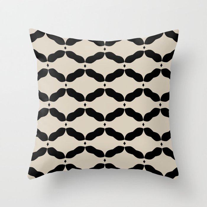 Monochrome Geometric Diamond Pattern Throw Pillow Gallery Image 1
