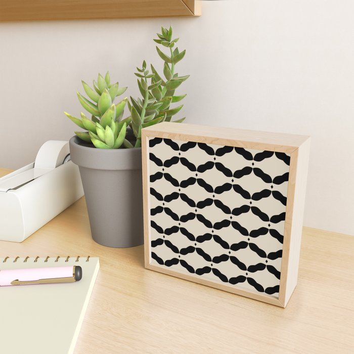 Monochrome Geometric Diamond Pattern Mini Art Print Gallery Image 2