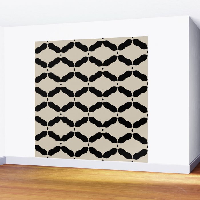 Monochrome Geometric Diamond Pattern Wall Mural Gallery Image 2