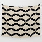 Monochrome Geometric Diamond Pattern Wall Tapestry Gallery Image 4