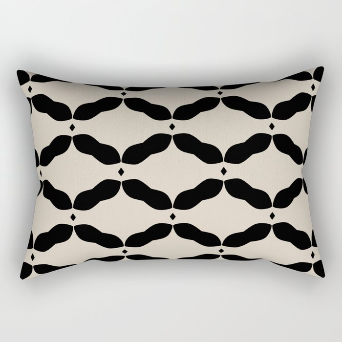 Monochrome Geometric Diamond Pattern Rectangular Pillow Gallery Image 2