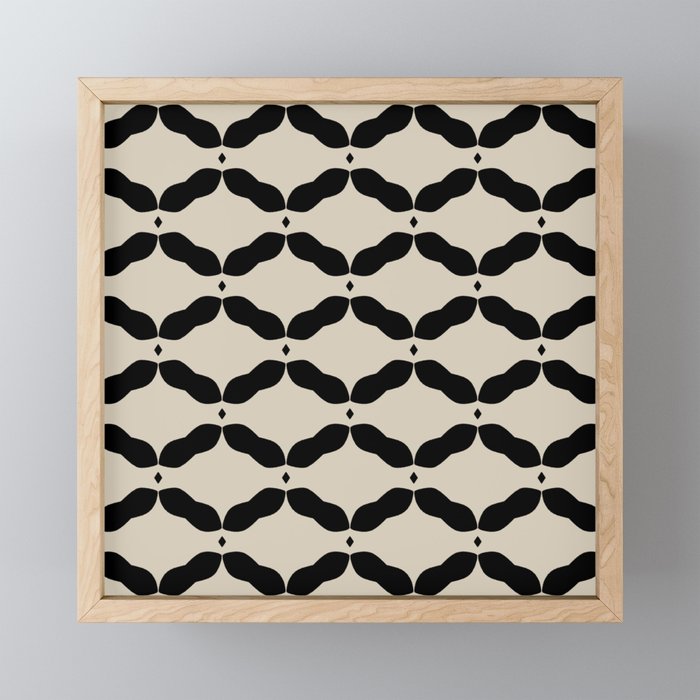 Monochrome Geometric Diamond Pattern Mini Art Print Gallery Image 1