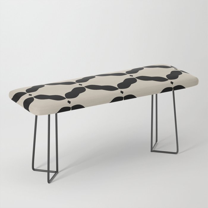 Monochrome Geometric Diamond Pattern Bench Gallery Image 1