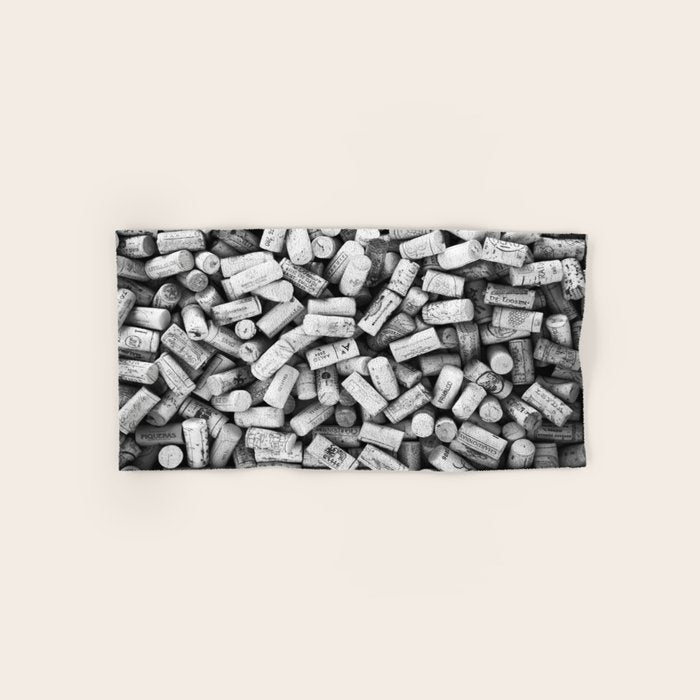 Something Nostalgic II Twist-off Wine Corks in Black And White #decor #society6 #buyart Bath Towel Gallery Image 1