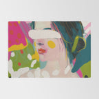 look at me, woman portrait contemporary Rug Gallery Image 2