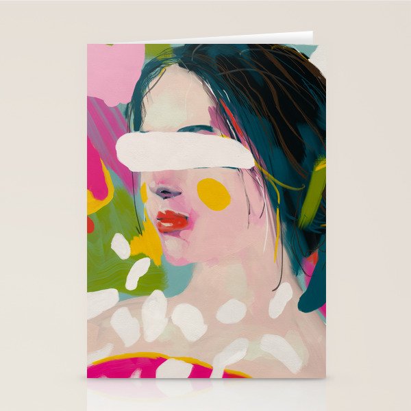 look at me, woman portrait contemporary Stationery Card Gallery Image 2