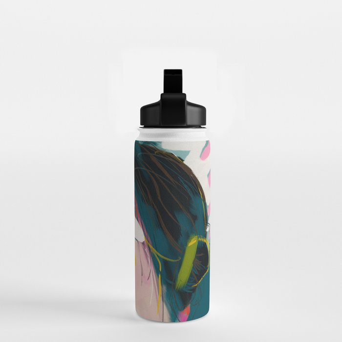 look at me, woman portrait contemporary Water Bottle Gallery Image 2